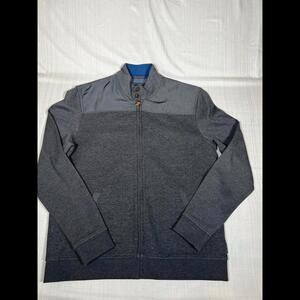 Ted Baker Jacket Men’s S Gray Full Zip Bomber Windbreaker Preppy (A19)